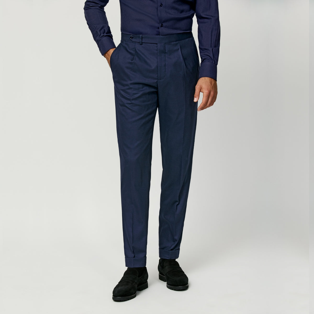 Navy Blue Loro Piana fabric Casual Outfit