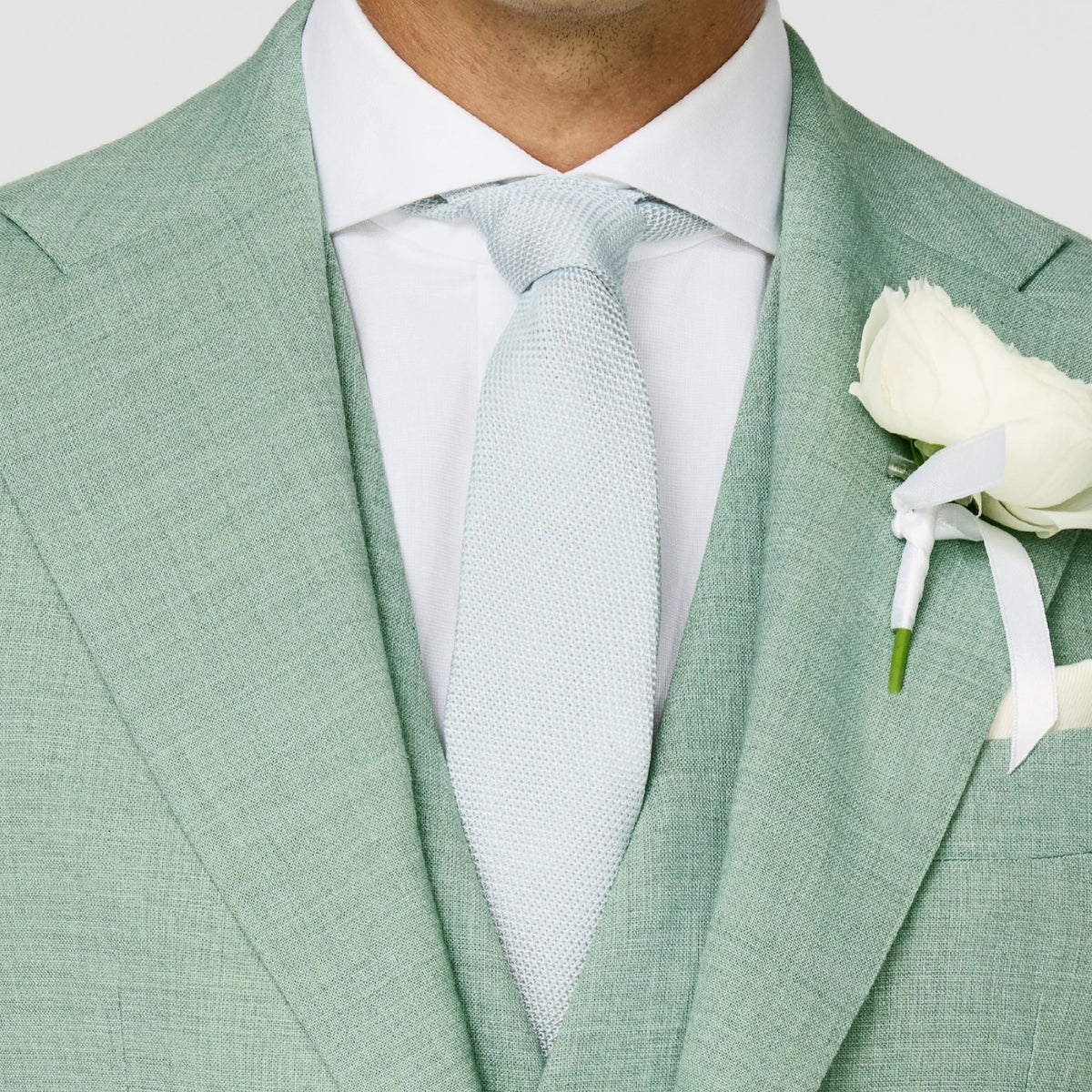 Mint green stretch tropical Wedding Suit