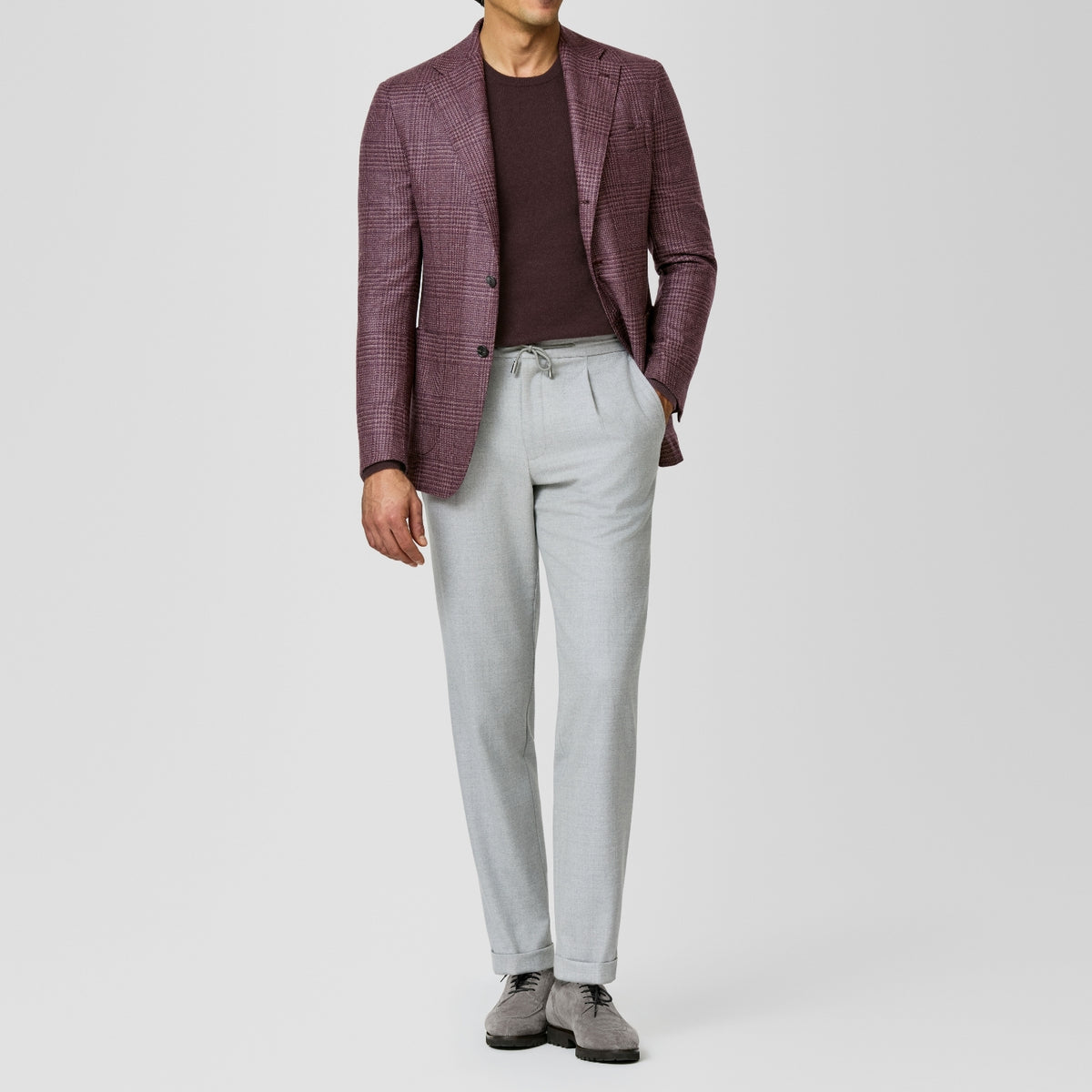 Dusty pink & Maroon glencheck Jacket