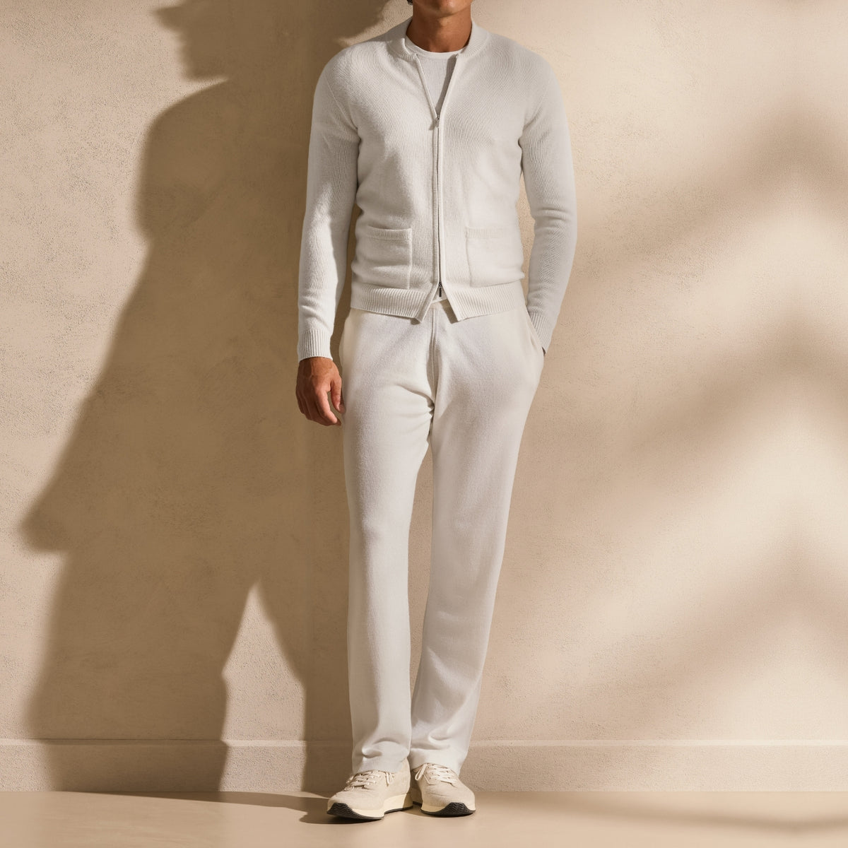 Snow White Cashmere Knitwear Suit