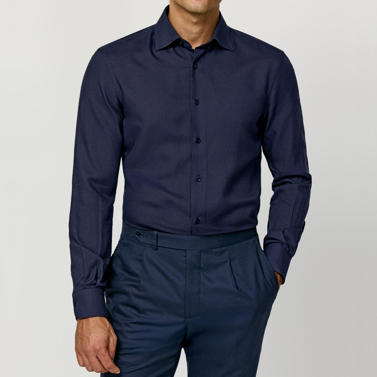 Navy Blue Loro Piana fabric Casual Outfit