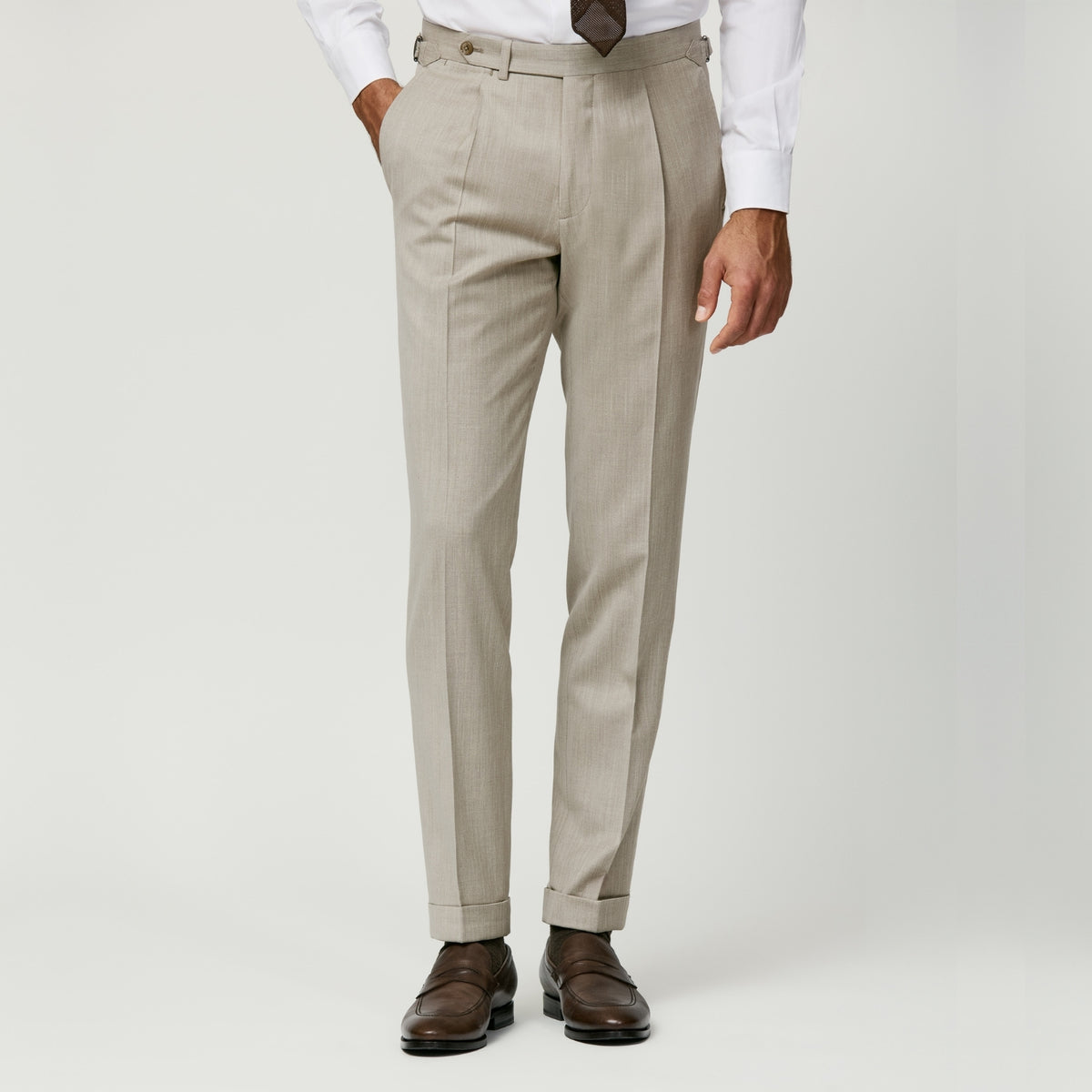 Oatmeal Loro Piana fabric Classic Outfit