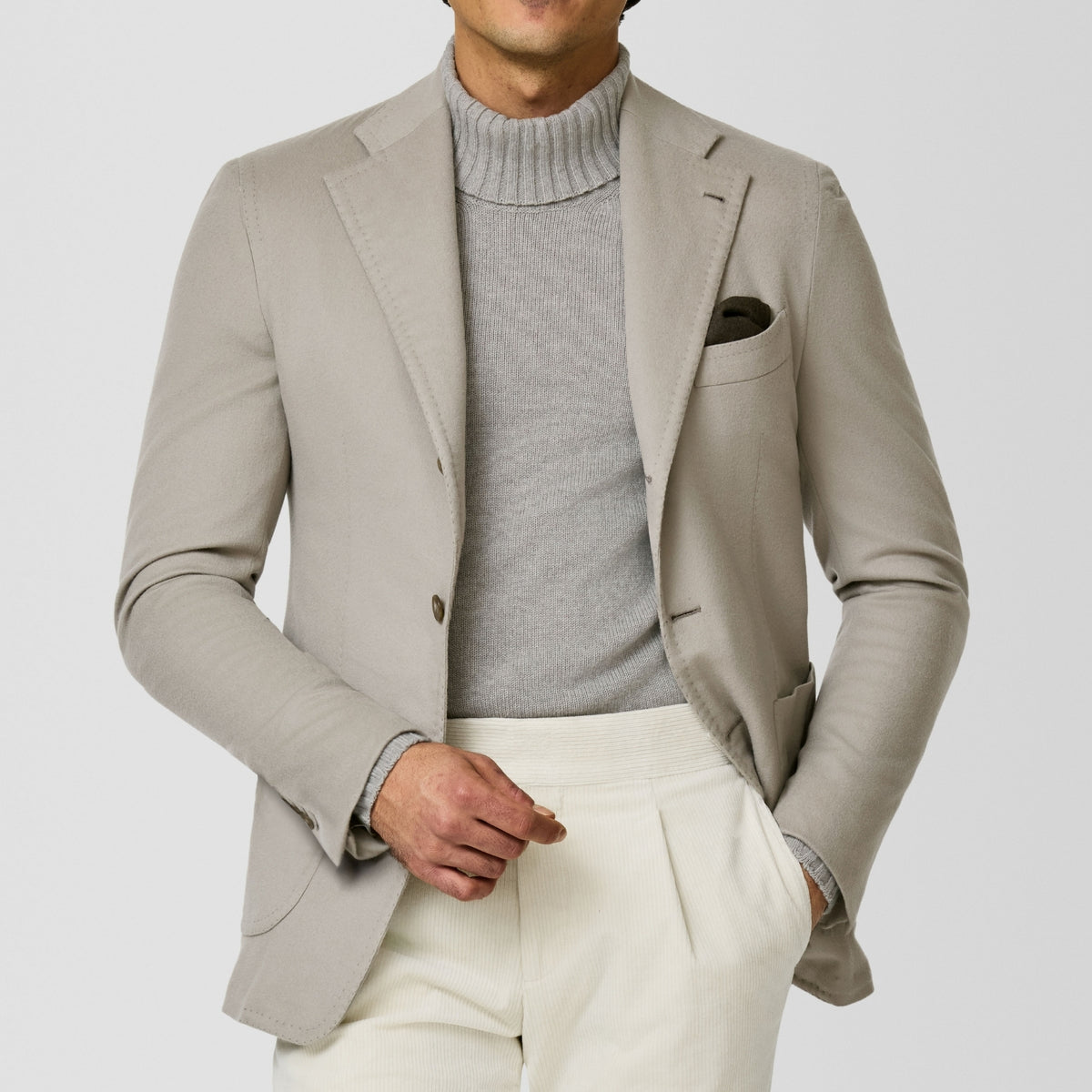 Bone color beaver look jacket
