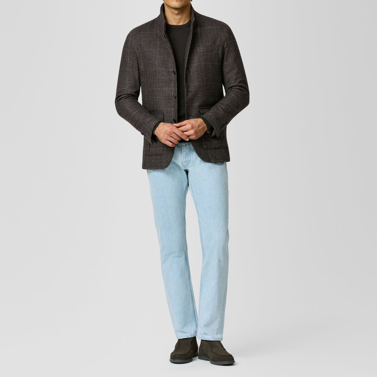 Dark brown & midnight blue glencheck Informal Jacket