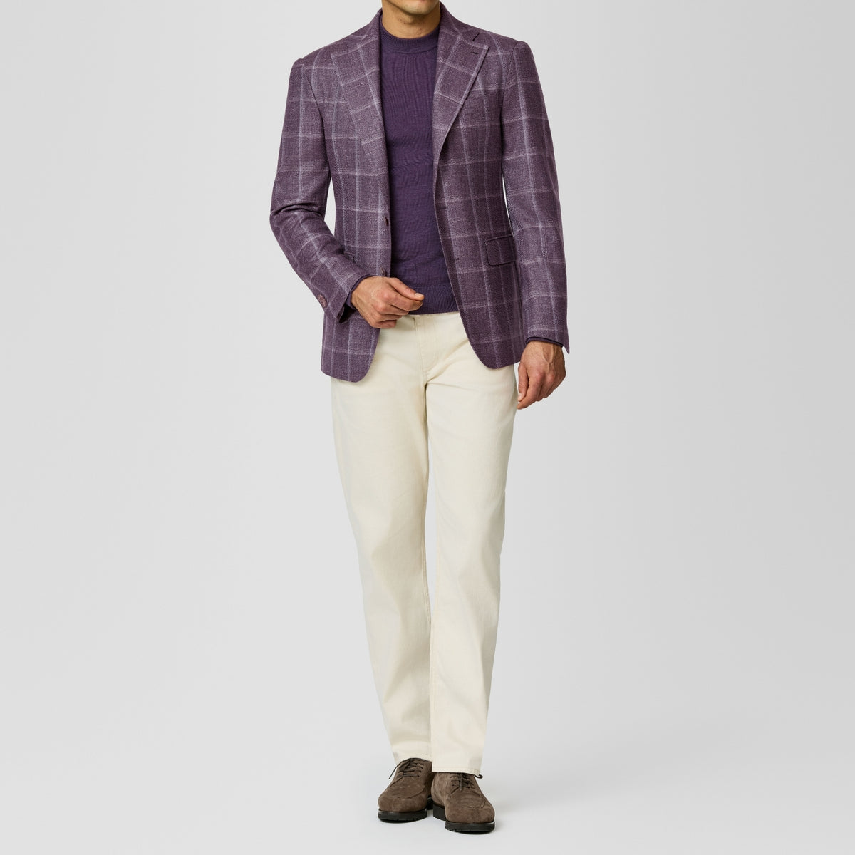Purple sharkskin Jacket w/ lavender windowpane