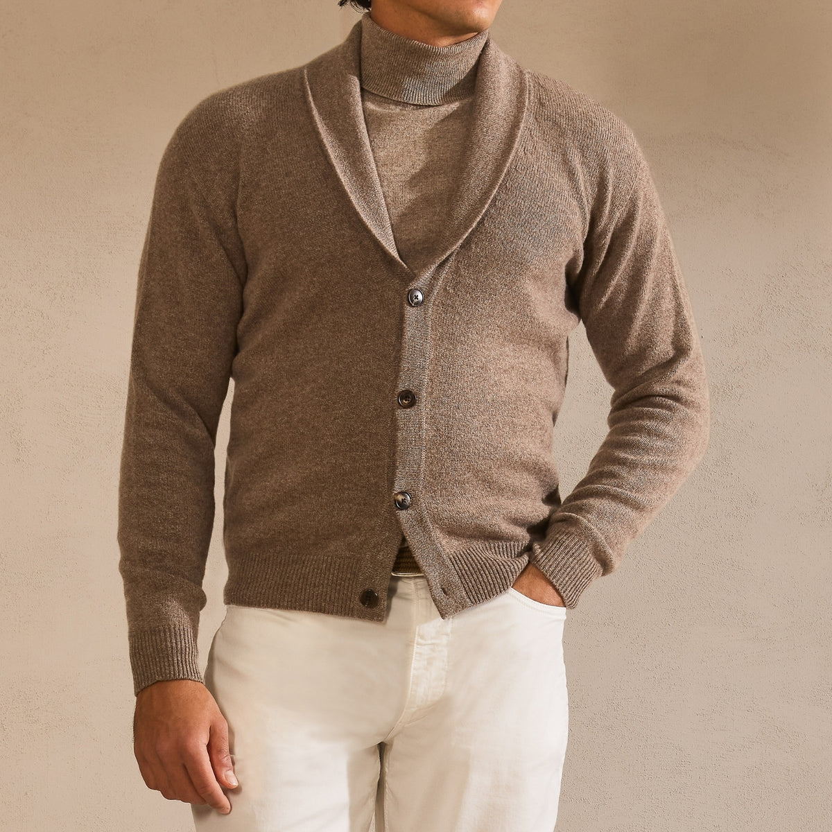 Dark taupe cashmere cardigan
